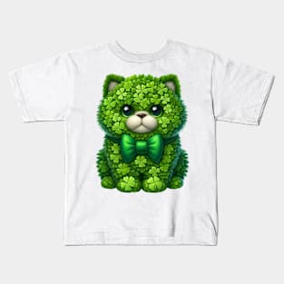 Clover Persian Cat St Patricks Day Kids T-Shirt